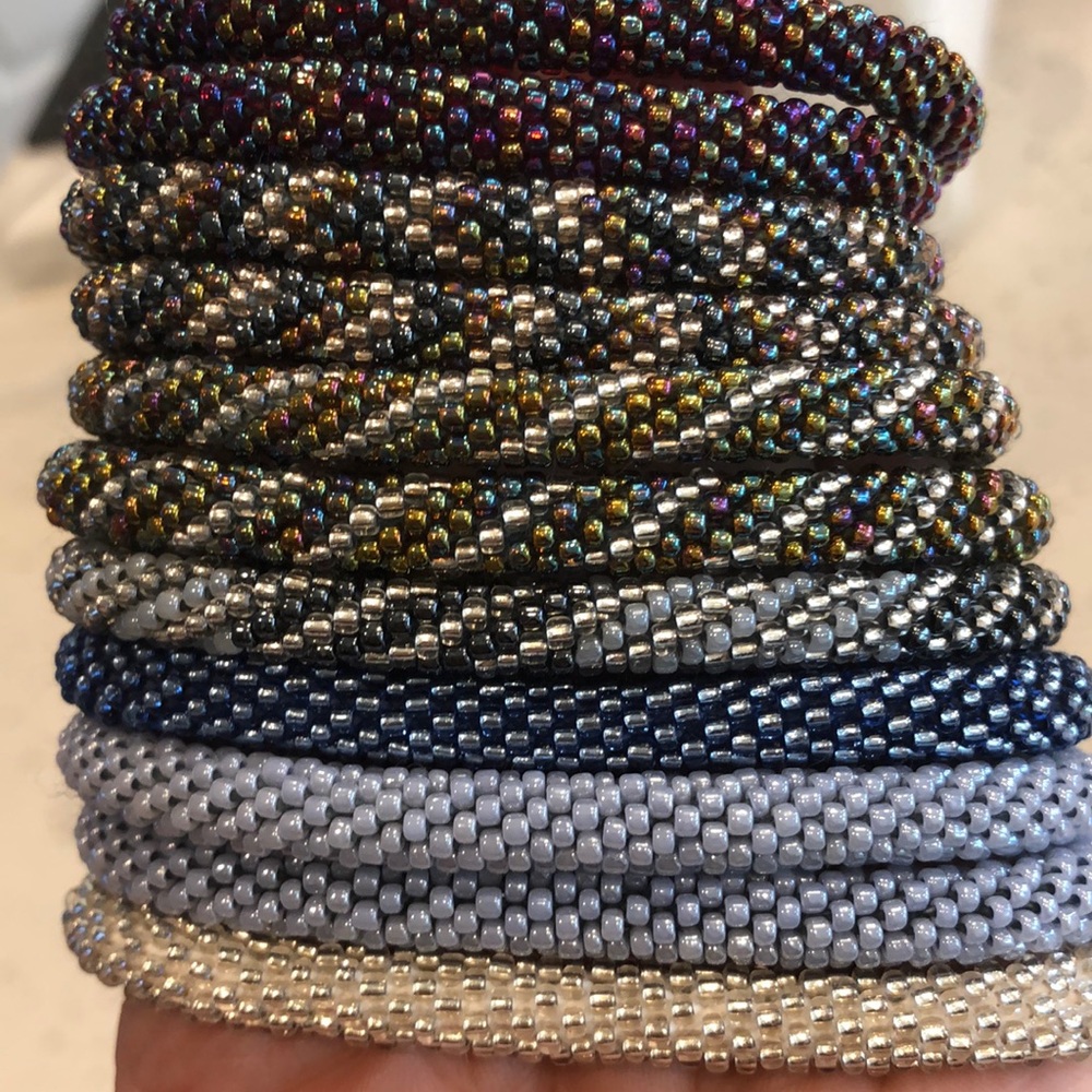 12 Beaded Stacking Bracelets - Picture 2 of 11